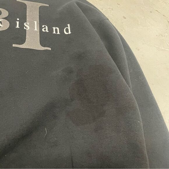 Block Island Black Pullover Crewneck Sweatshirt Fits Size Large/XL - Picture 3 of 4